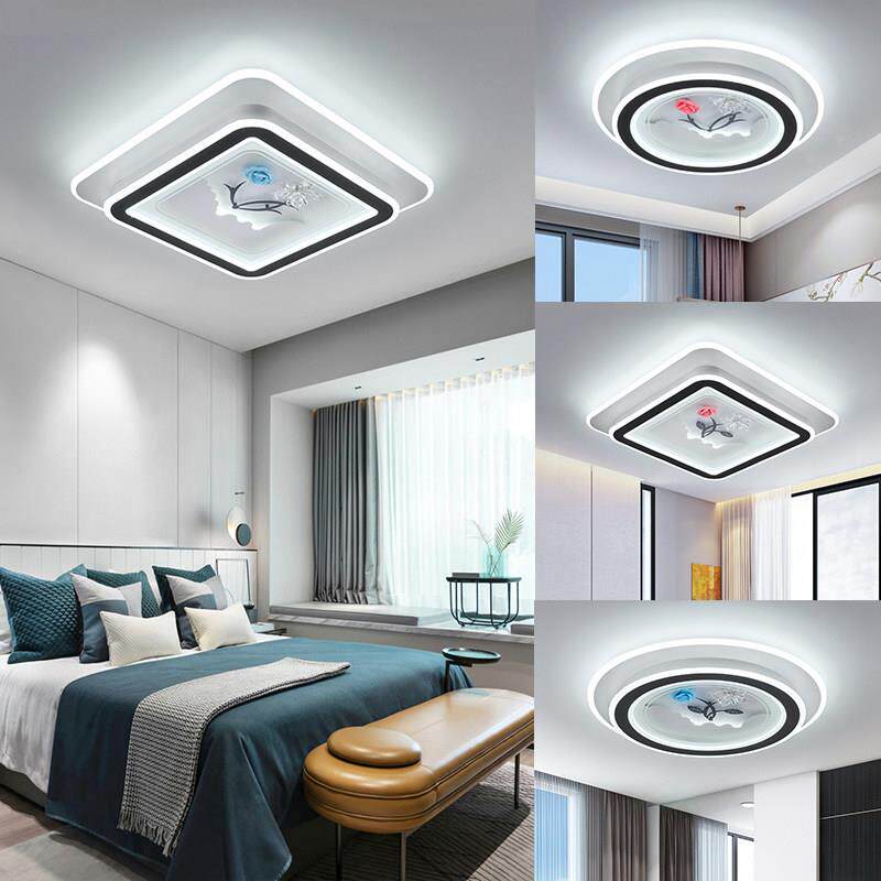 简约现代卧室吸顶灯LED圆形方形语音声控主卧次卧阳台灯具组合