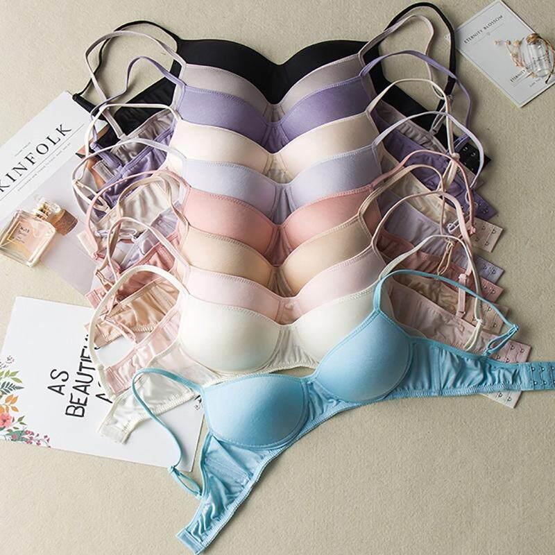 网红爆款蚕丝薄款运动无钢圈蚕丝内衣女真丝文胸哺乳内衣搭扣胸罩