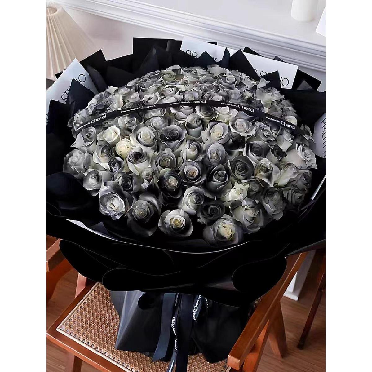 黑色玫瑰黑骑士玫瑰花束彷真花香皂花送男友同学节日生日礼物