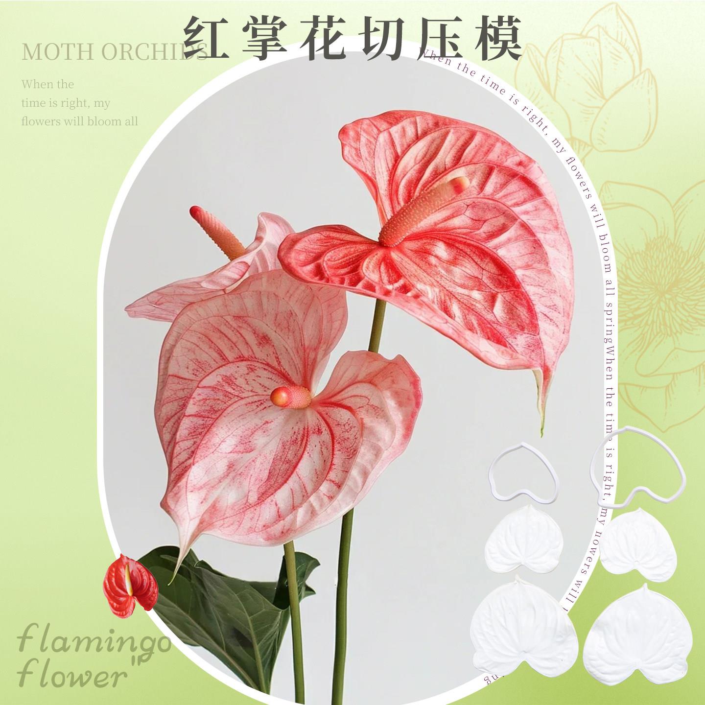 翻糖火鹤花花叶子纹路模 翻糖蛋糕装饰模具彷真糖花DIY模立体糖花