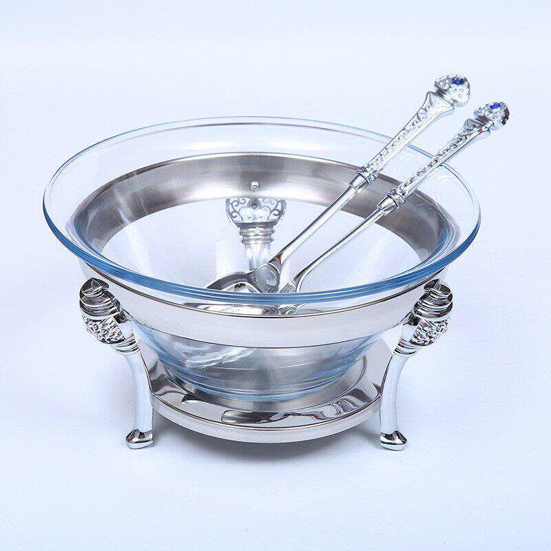 蔬菜凉菜玻璃水果盘沙拉色拉水晶吃饭拌面甜品料理碗创意高颜值