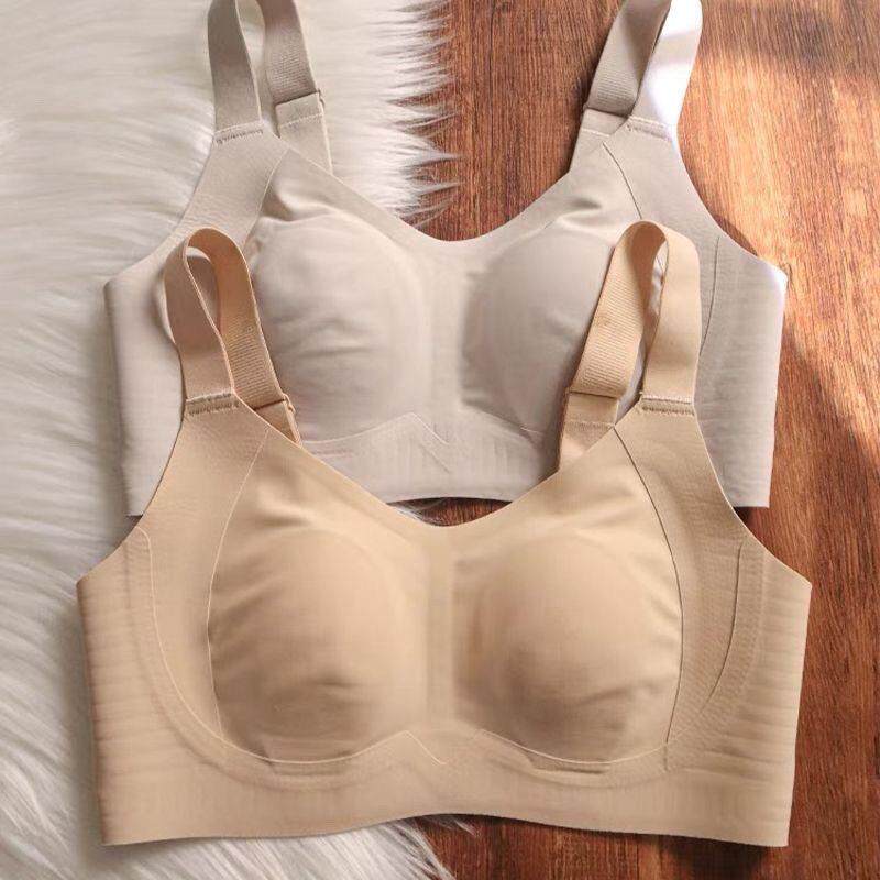 薄款无痕内衣女大胸显小显瘦无钢圈兔耳朵杯收副乳防下垂大码文胸