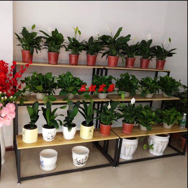 花店阶梯花架鲜花展示架落地式花盆架铁艺室内阳台靠墙花束置物架