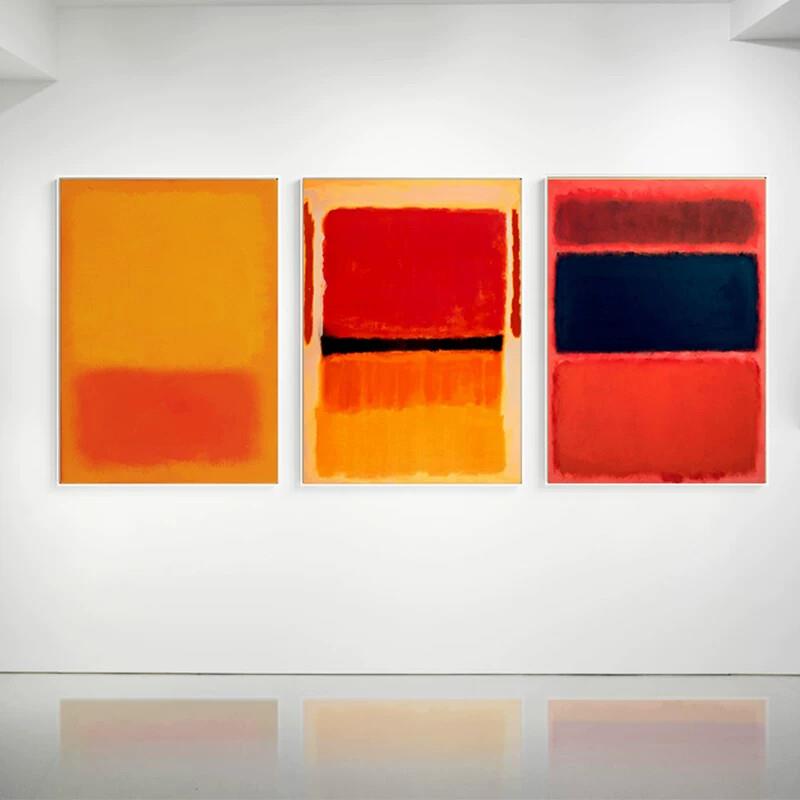 马克罗斯科装饰画极简抽象艺术挂画客厅大幅落地画餐厅玄关无框画