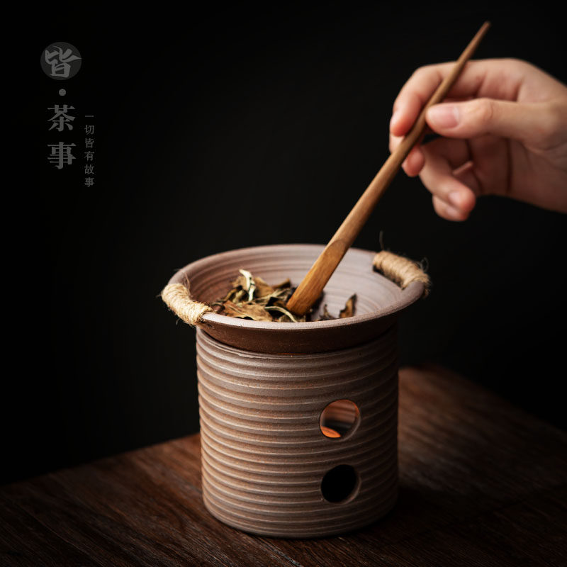 粗陶焙茶炉陶瓷蜡烛炉烤茶器茶叶提香器家用功夫茶具茶道烤茶碟子
