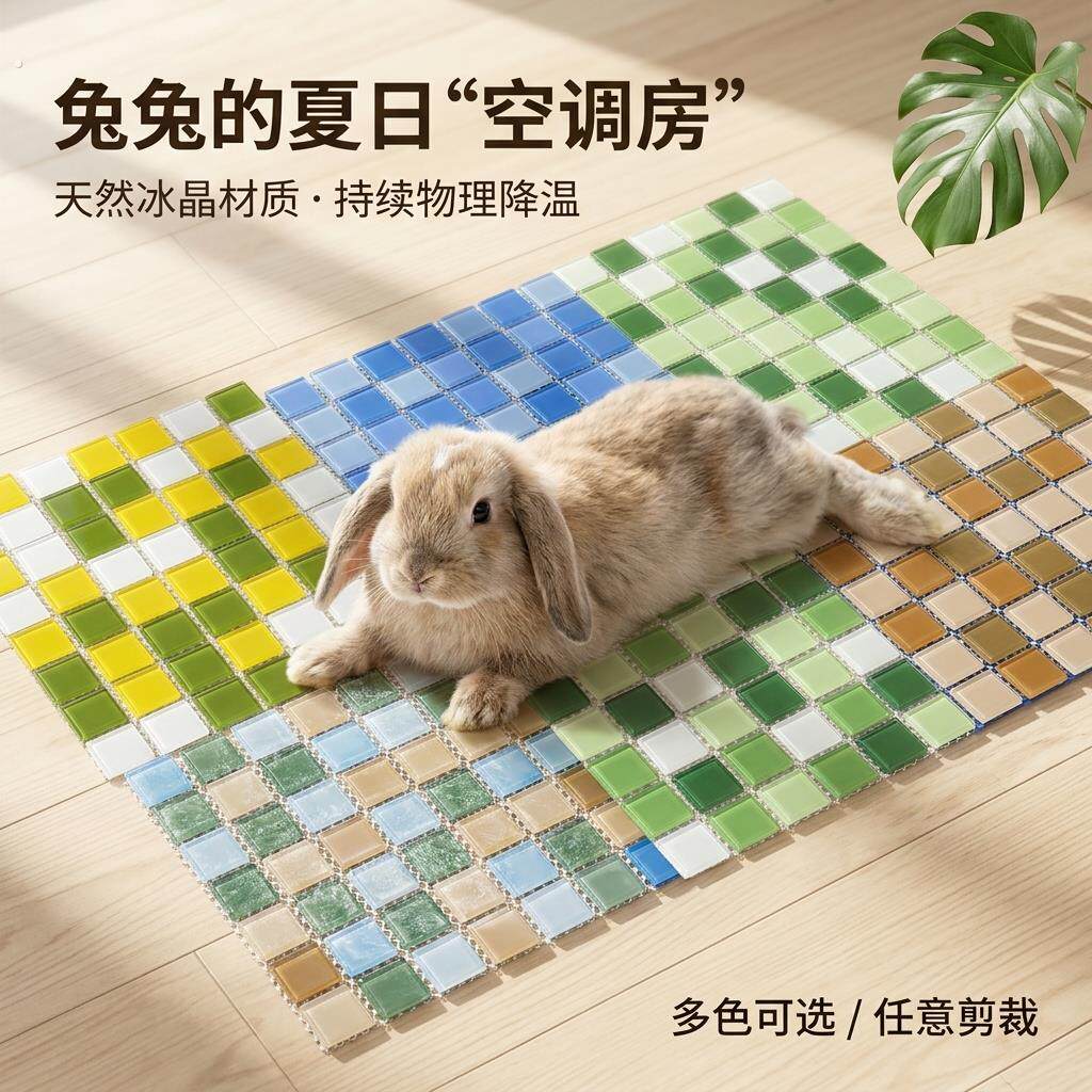 兔子夏天降温板消暑散热冰垫神器龙猫荷兰猪仓鼠专用凉席冰屋冰窝