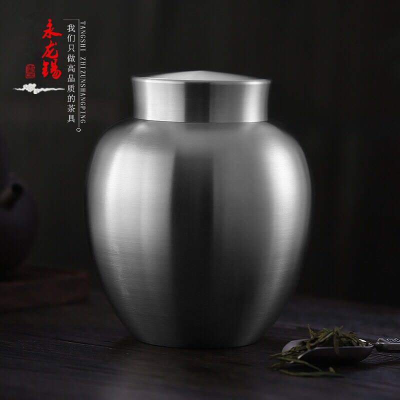 永龙锡罐大号金属锡茶罐一斤存茶罐半斤储茶罐纯锡茶叶密封保鲜罐