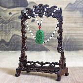 实木挂玉架吊玉架玉器玉佩吊坠展示架鸡翅木蝙蝠玉吊架首饰架子