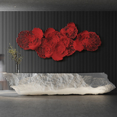 工业风铁艺大红花壁挂件酒店大堂酒吧餐厅客厅墙上壁饰墙面装 饰品