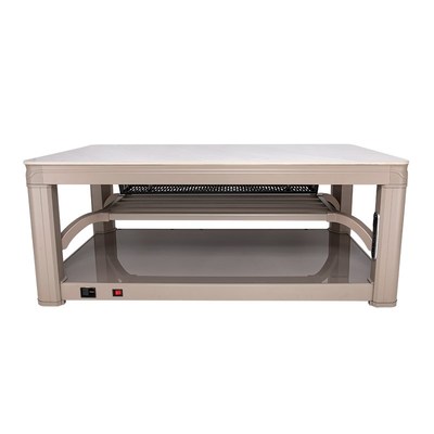 瑞奇取暖茶几家用客厅长方形烤火炉升降湖南电暖桌奶油白电炉子A1