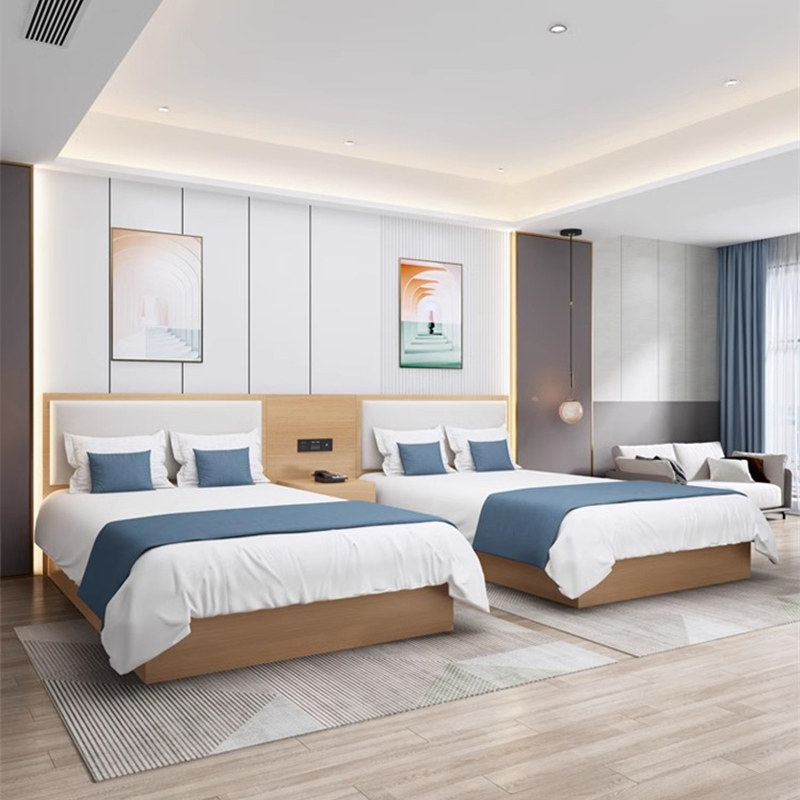 一站式定制宾馆标间全套家俱民宿客房公寓连锁酒店豪华标准双人牀