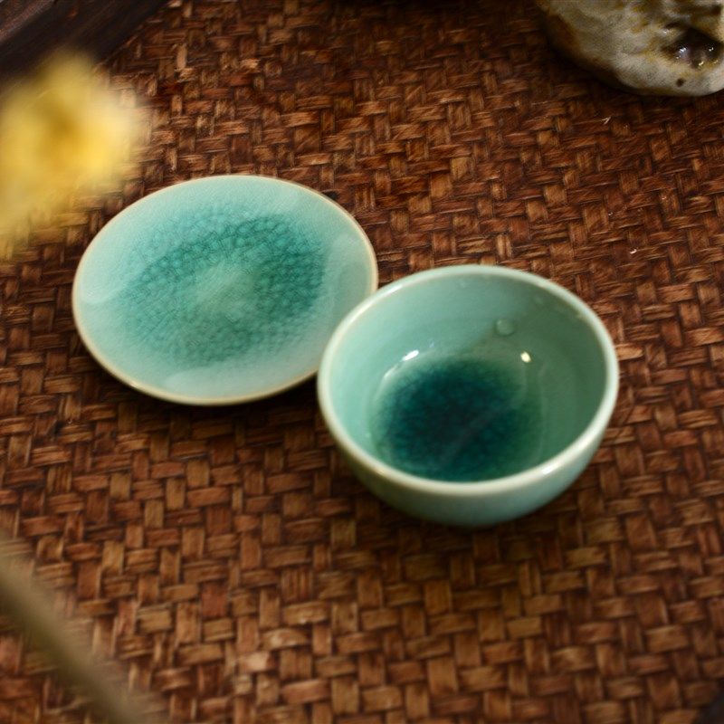 【9月上新】贵州牙舟陶张之陶柴窑青釉茶杯手工柴烧主人杯陶瓷茶