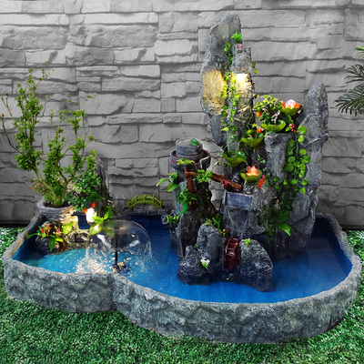 大型招财假山流水喷泉瀑布鱼池阳台露台室内外庭院田园造景观摆件