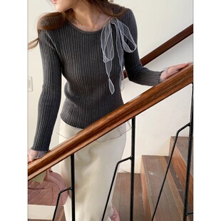 幻想曲温柔风蕾丝边拼接针织衫 早春新款 毛衣ZY3831 Morning 3th