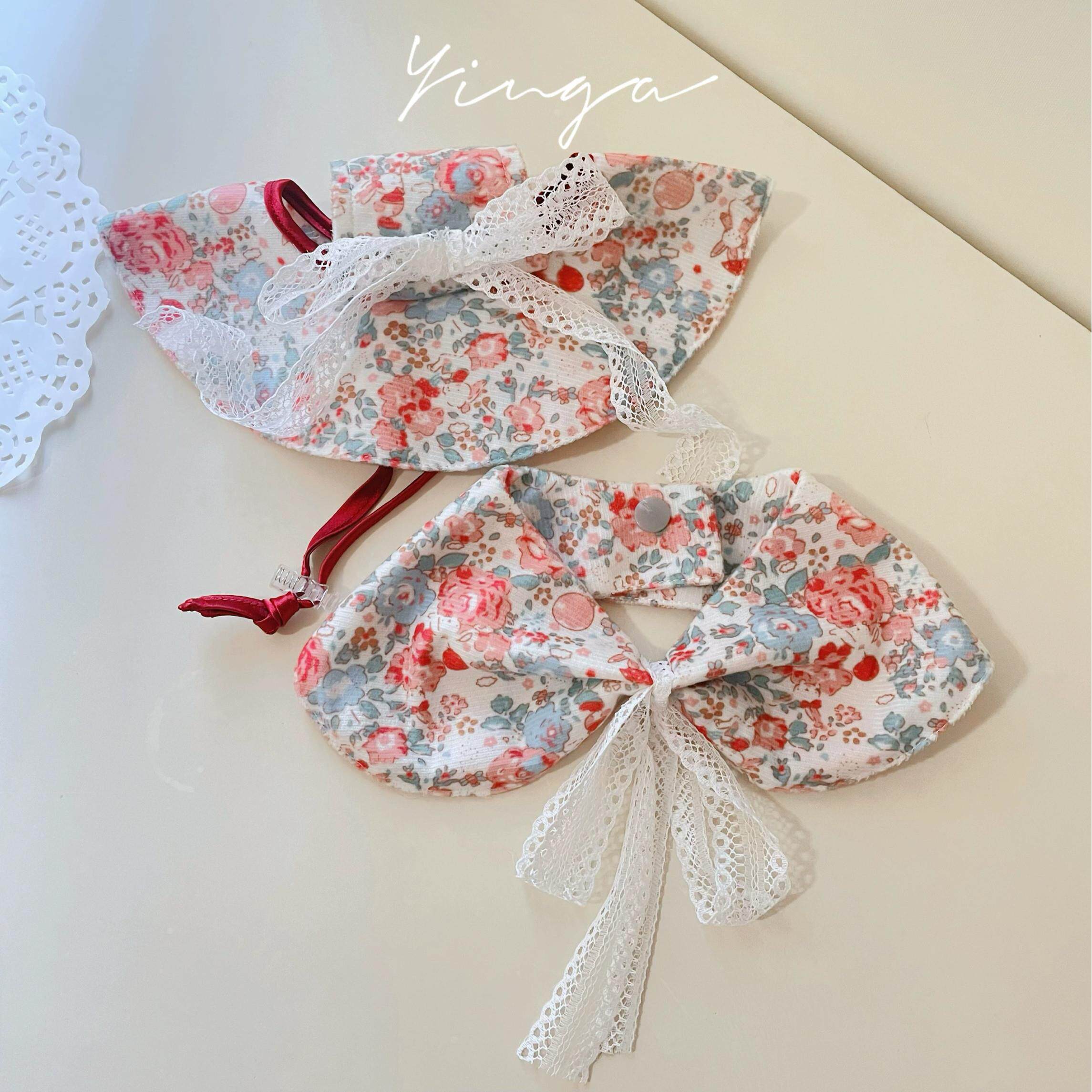 Yinga小碎花宠物口水巾宠物帽子小猫围脖小中大型犬柯基可爱韩版