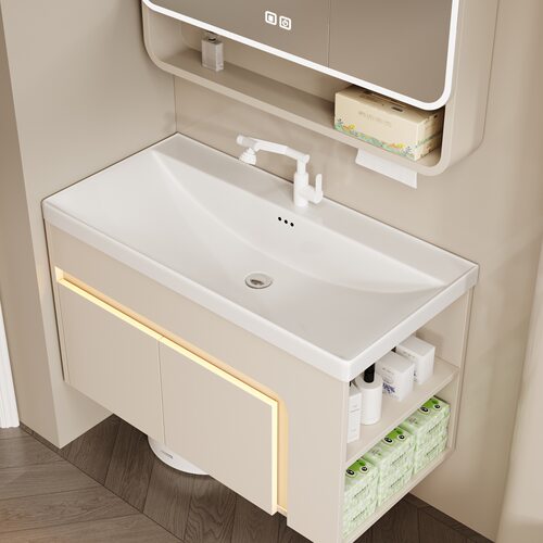 小户型40cm宽加深浴室柜陶瓷盆