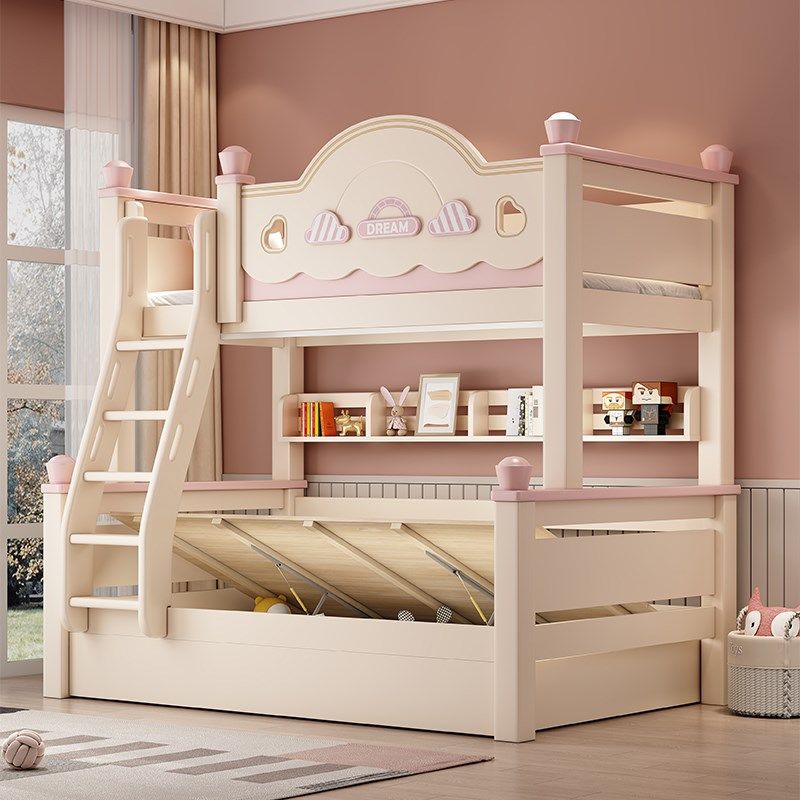 全实木上下床双层床女孩高低床小户型粉色公主床儿童子母床上下铺,住宅家具,高低/子母床,淘宝优惠券,粉丝福利购,淘宝优惠卷