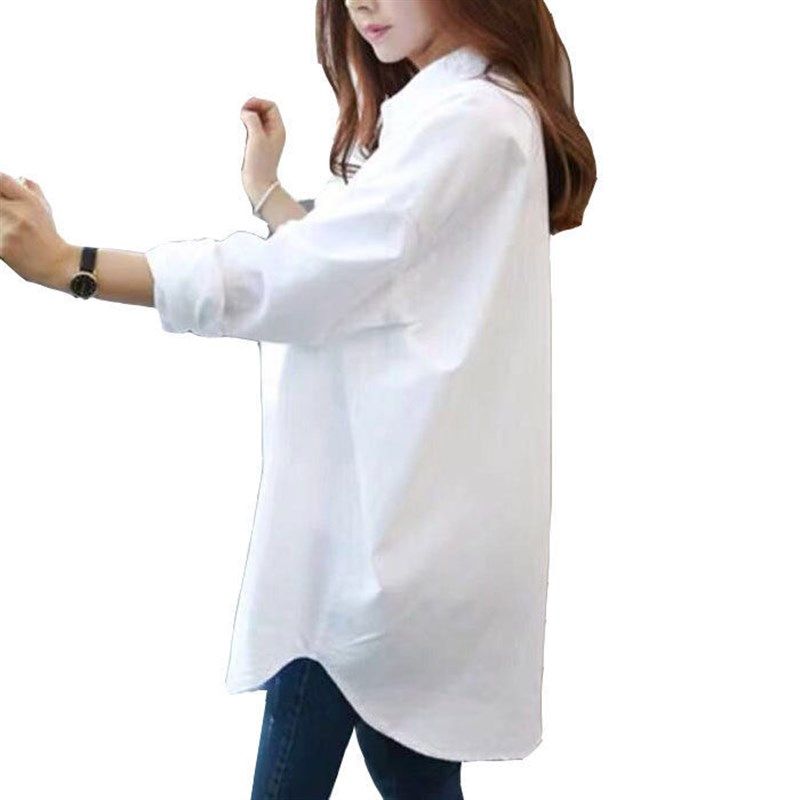 春秋新款宽松显瘦休闲百搭女式衬衣胖mm中长款加大码长袖bf白衬衫,女装/女士精品,时尚防晒服,淘宝优惠券,粉丝福利购,淘宝优惠卷