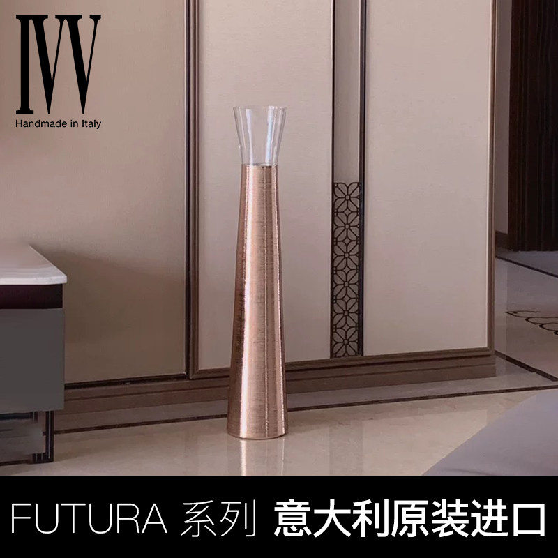 意大利ivv进口水养玄关花瓶欧式透明水养落地金花瓶大号乔迁送礼