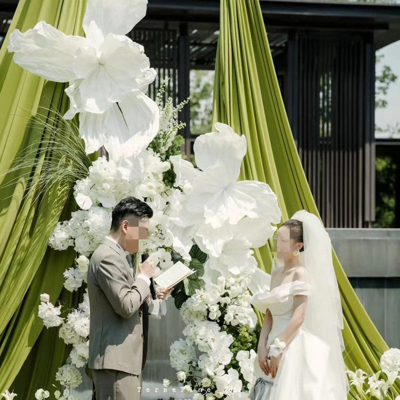 大型纸艺手工褶皱美塑花婚庆婚礼装饰花摄影美陈舞台立体道具花