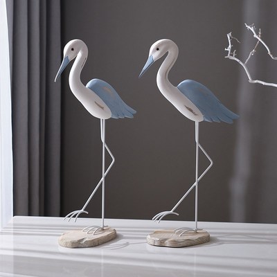 地中海风格海鸟摆件装饰品复古桌面摆台海鸥玄关电视柜家居摆设