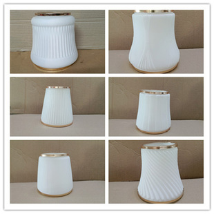 灯具配件水晶吊灯磨砂光面玻璃灯罩E14螺口台灯壁灯蝴蝶条纹外壳