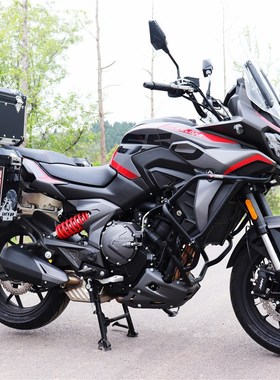 赛科龙RX6尾箱铝合金边箱三箱SR650改装件机车护杠後备箱保险杆