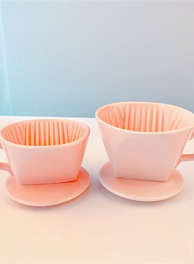 日式手冲咖啡壶套装三孔扇形白色陶瓷滤杯102家用咖啡过滤器具