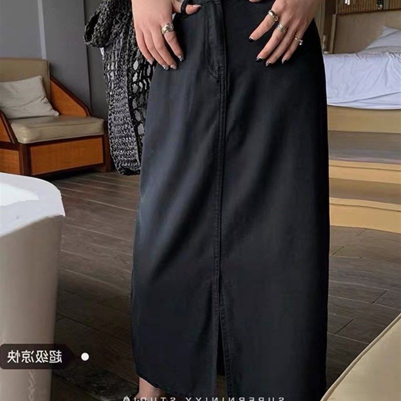 大碗plus定制大码女装微胖mm直筒开叉牛仔裙夏高腰宽松显瘦中长裙,女装/女士精品,大码半身裙,淘宝优惠券,粉丝福利购,淘宝优惠卷