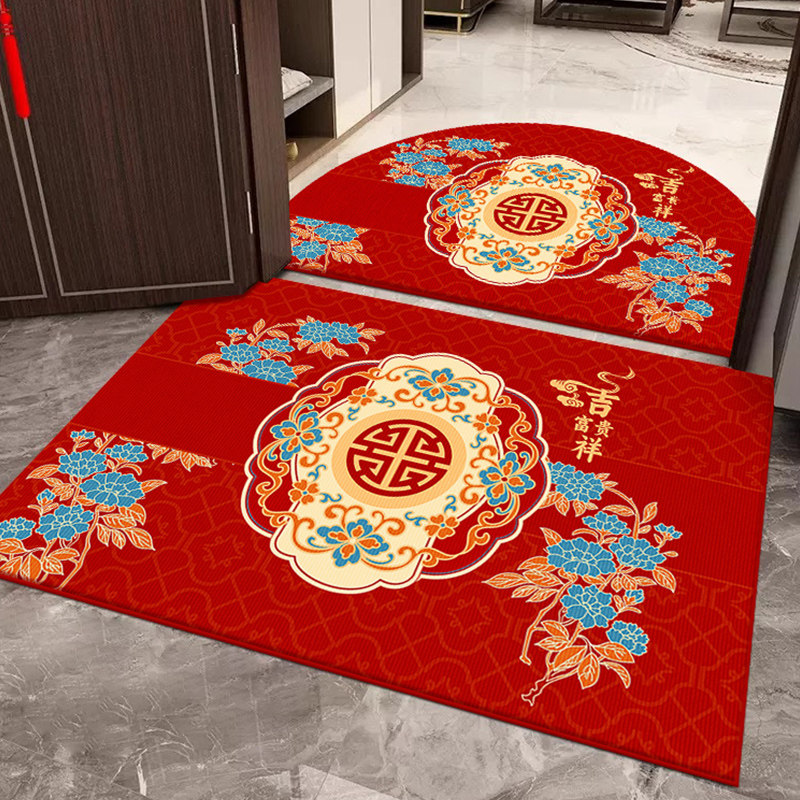 新款中式入户门地垫搬家红色乔迁之喜玄关地毯门外进门口蹭脚垫子,居家布艺,入户地垫,淘宝优惠券,粉丝福利购,淘宝优惠卷