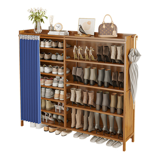 鞋柜玄关柜一体门口家用鞋架大容量实木入户进门多层防尘门外楼道