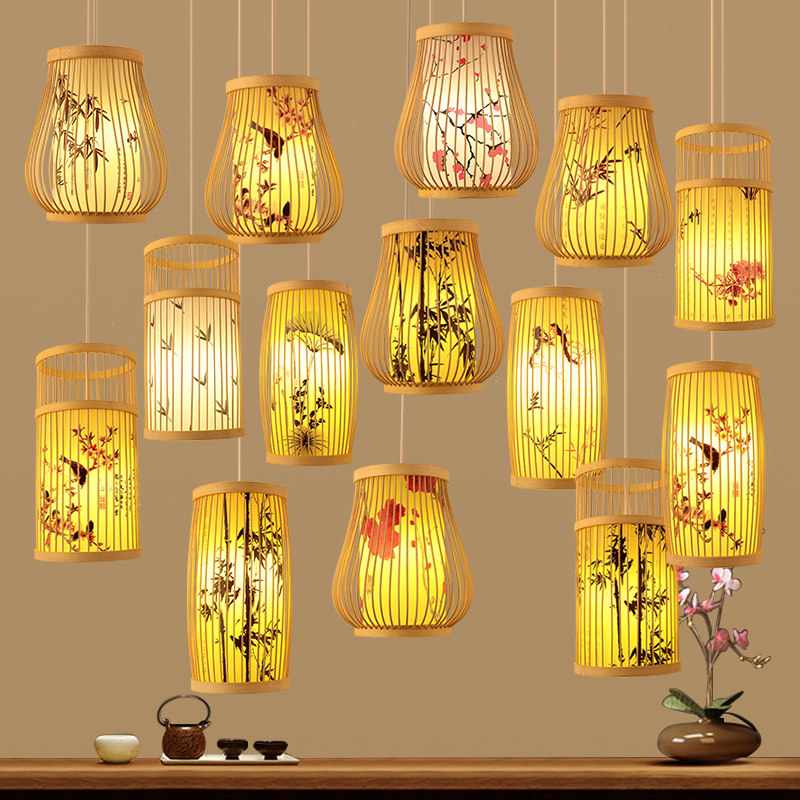 餐厅灯竹艺竹编吊灯中国风茶室民宿饭店客厅笼火锅店包房新中式灯,家装灯饰光源,餐厅吊灯,淘宝优惠券,粉丝福利购,淘宝优惠卷