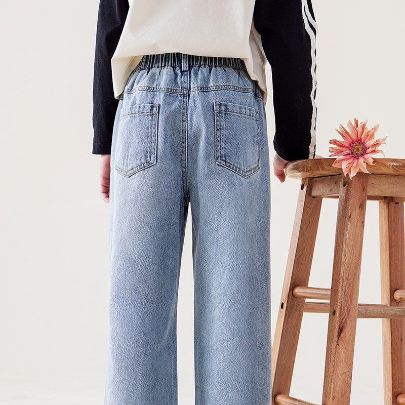 女童牛仔裤2024春季新款儿童宽松裤子女孩中大童直筒阔腿休闲裤,童装/婴儿装/亲子装,儿童牛仔裤,淘宝优惠券,粉丝福利购,淘宝优惠卷