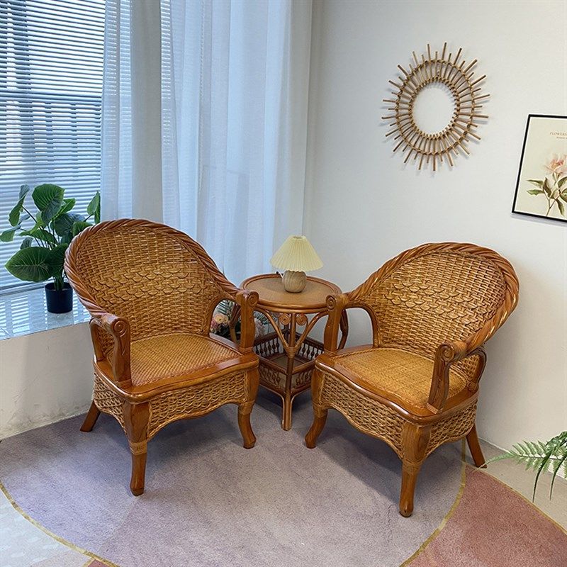 藤木年华藤椅实木天然真藤靠背椅休闲家用靠椅老人椅老式藤椅圈椅,住宅家具,阳台椅,淘宝优惠券,粉丝福利购,淘宝优惠卷
