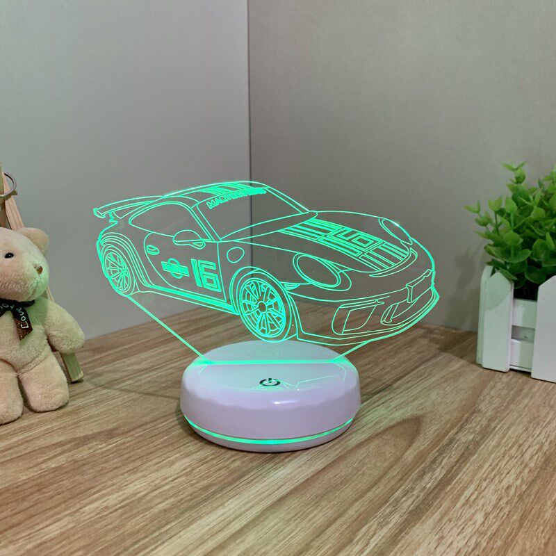 跑车小夜灯3D触摸彩色床头灯卧室灯酒吧电脑桌面装饰灯儿童节礼品