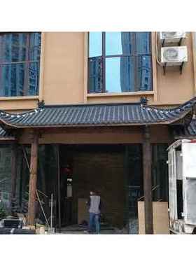 新款厂促11080cm单面一体仿古瓦中式古E建塑料雨搭防水房檐装饰仿