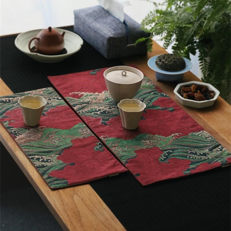 引之复古红云纱茶席茶垫文艺素雅茶道零配桌旗干泡席方茶布小桌垫,居家布艺,茶席,淘宝优惠券,粉丝福利购,淘宝优惠卷