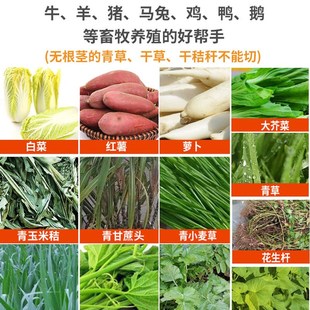 电动切草机青草切碎饲料剁打猪草粉碎机小型铡草机器家用养殖用