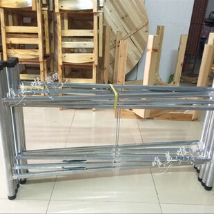 米字水管台脚桌子脚大圆桌脚便携式腿米字铁脚折叠圆管桌腿六脚架