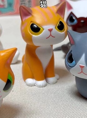 伪装猫咪摆件办公室桌面屏幕电脑显示器摆件工位趴趴装饰品车内男