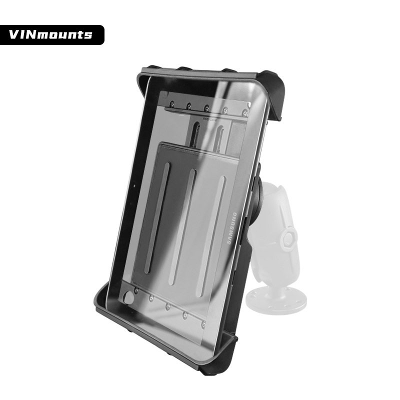 工业厚平板电脑带锁固定支架测亩仪车载平板防盗带锁平板夹支架