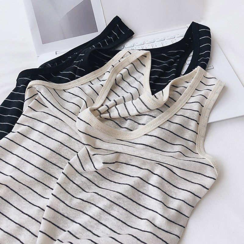 JU透气/温柔米色条纹背心女夏季外穿薄款吊带宽松休闲无袖t恤上衣,女装/女士精品,背心吊带,淘宝优惠券,粉丝福利购,淘宝优惠卷