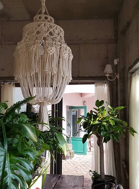 手工编织大灯罩现代波西米亚D15卧室客厅民宿吧台吊灯diy材料包