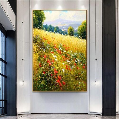 纯手绘油画麦田梵高风格丰收装饰画餐厅沙发客厅背景墙玄关挂画