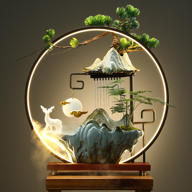 流水招财生财摆件创意喷泉家居客厅办公室桌面乔迁新居开业送礼品,家居饰品,装饰摆件,淘宝优惠券,粉丝福利购,淘宝优惠卷