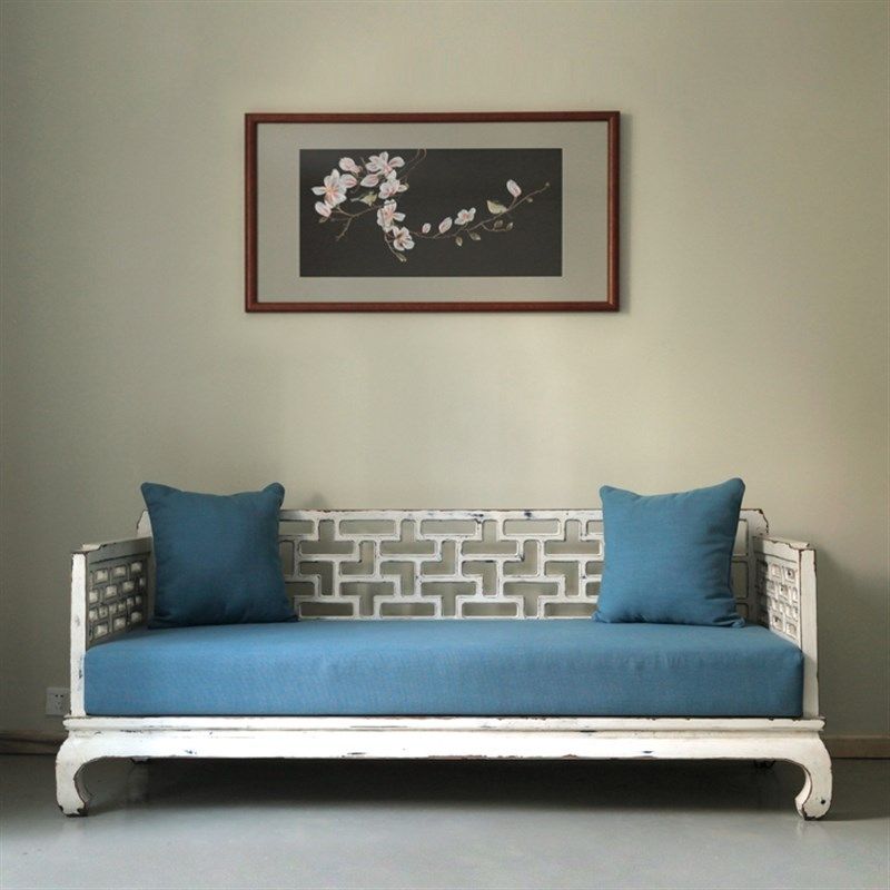 古朴彩漆现代中式实木沙发茶几U型沙发 白色做旧客厅沙发组合仿古,住宅家具,实木沙发,淘宝优惠券,粉丝福利购,淘宝优惠卷