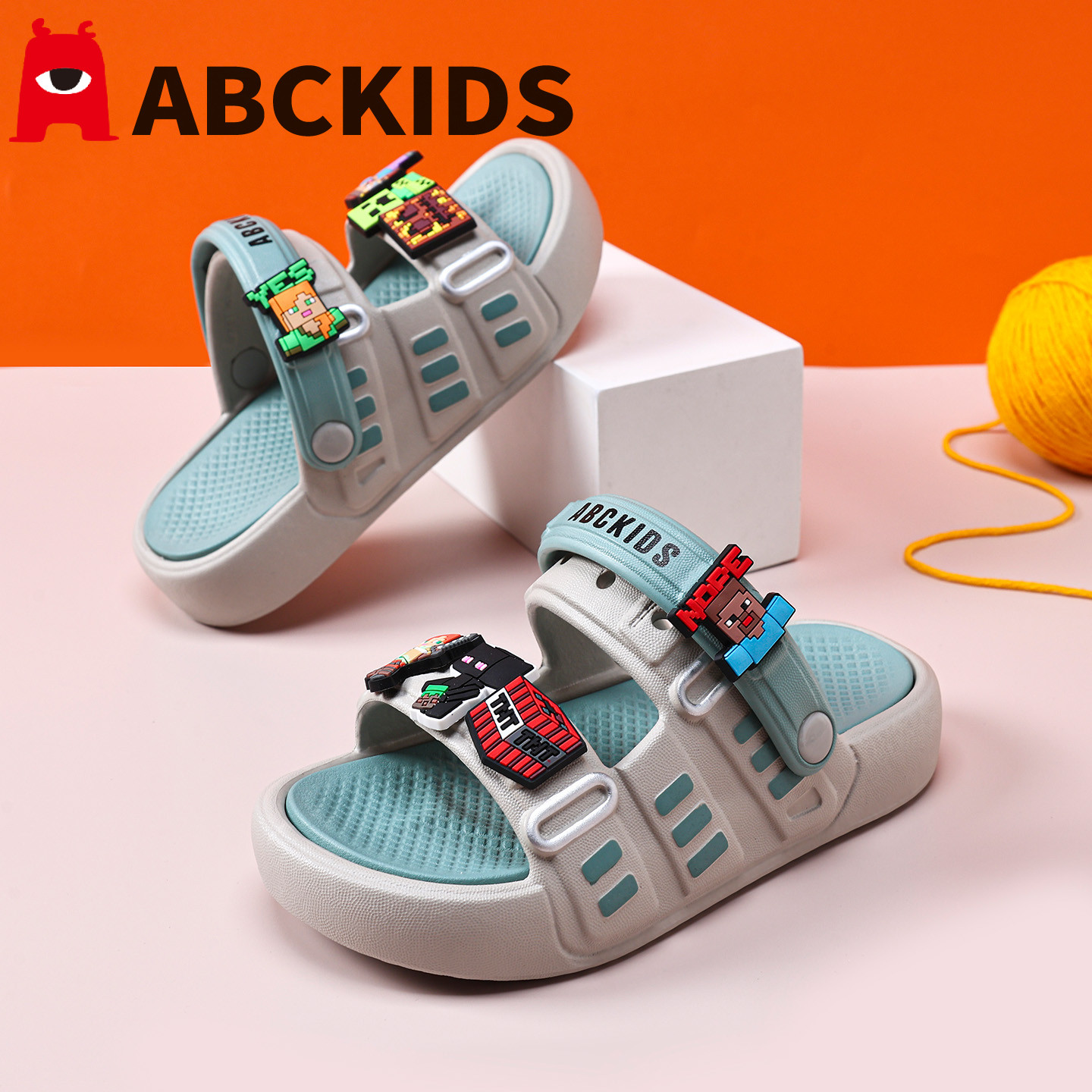 ABC男童我的世界软底防滑凉鞋图片