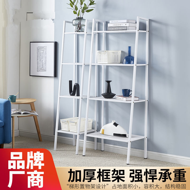 北欧风置物架厨房收纳架子多层铁艺书架落地客厅置地式阳台花架子图片