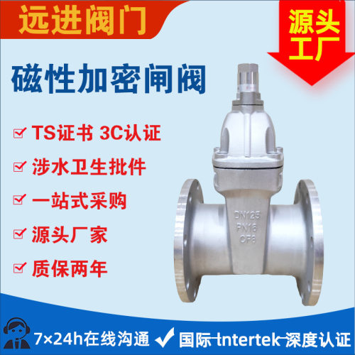 工厂直供 不锈钢磁性加密闸阀JMZ45X-16P 304法兰软密封防盗闸阀