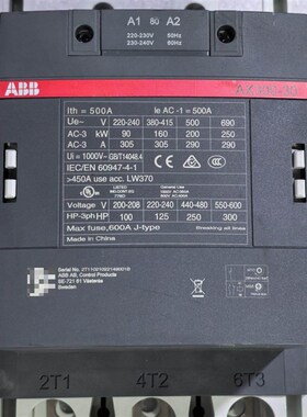 AX300-30接触器 220-240V线圈